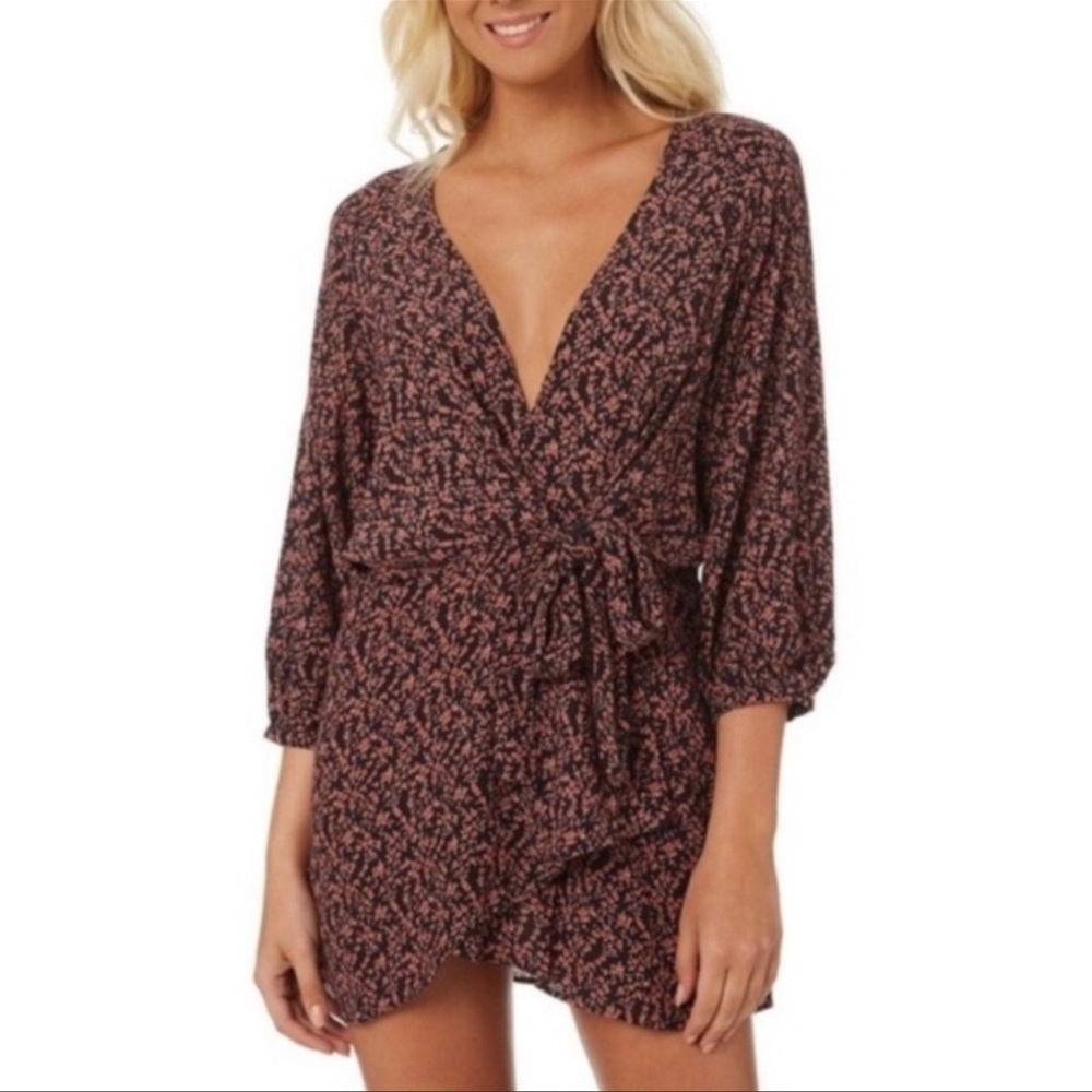 Free People floral Clara tunic dress size x-small